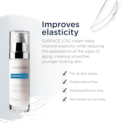 ALPHASCIENCE SURFACE [CR] - Moisturizing & Tightening Face Cream - Improves Elasticity & Helps Reduce Appearance of Signs of Aging - Hydrates & Smooths - Preservative-Free - 30 ml / 1 fl oz.