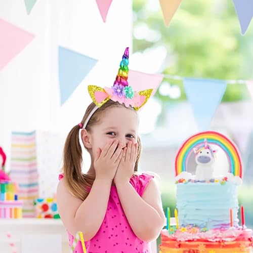 Unicorn Horn Headband Glitter Cute Unicorn Hairband Birthday Party Halloween Cosplay Clothing Hair Decoration