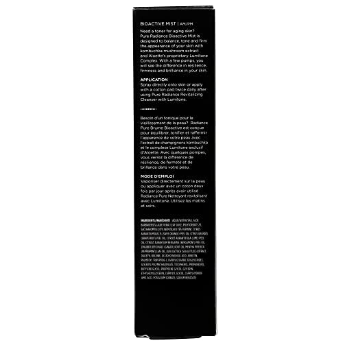 Aloette Facial Toner Spray, Pure Radiance Mist - Alcohol-Free Daily Toner for Face Balances, Tone & Firm - Hypoallergenic for All Skin Types