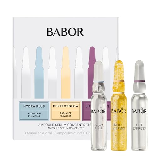 BABOR Travel Size 3 Piece Ampoule Concentrate Set, Hydra Plus Ampoule, Multi Vitamin Ampoule, Lift Express Ampoule, Skincare Set