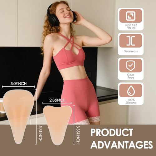 Seamless Modesty Cover, Invisible Silicone Insert, Discreet Underwear Guard, Smooth Front Concealer Pad, Comfort Wear Protector for Women (4 Pack)