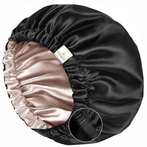 YANIBEST Silk Bonnet Satin Bonnet for Sleeping Women Men, Adjustable Double Layer Hair Bonnet for Curly Braids Reduce Frizz