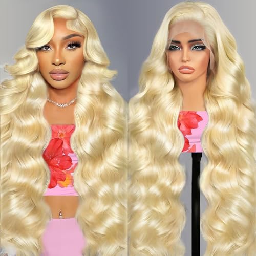 30 Inch 613 13x6 Lace Front Wig Human Hair 200% Density Blonde Body Wave Lace Front Wigs Human Hair Pre Plucked 613 Blonde HD Lace Frontal Wigs