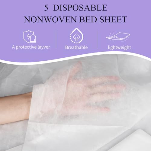 100PCS Disposable Bed Sheets 31.5" x 71", Non-Woven Fabric Massage Table and Spa Bed Covers, Breathable and Durable for Ultimate Hygiene and Comfort in Massage, Tattoo, and Spa Treatments (White)