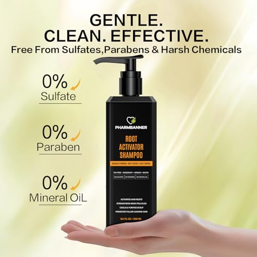 Root Activator Shampoo for Men and Women ? Rosemary & Boiton Hair Growth Shampoo for Thinning Hair, Hair Loss & Scalp Health ? Natural Herbal Formula with Cooling Sensation ? Sulfate-Free ? 10.1 fl oz