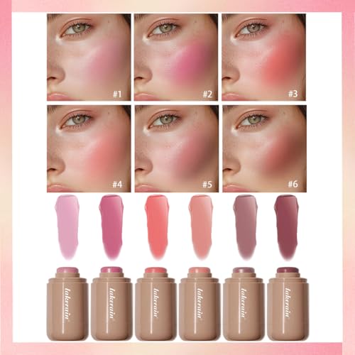 Cream Blush stick, Natural-Looking Matte Finish Makeup Blush stick, Hydrating Long Lasting Lightweight Blendable Blush for cheeks (#6 Bronze Glow, 1 PC)