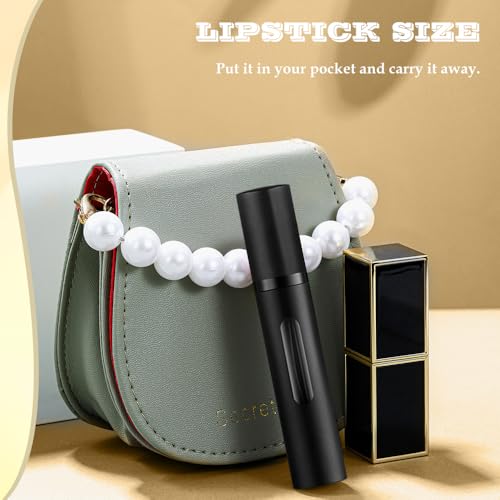 8ml Perfume Atomizer Travel Refillable,Mini Cologne Dispenser, Bottom-Filling Fragrances Perfumes Bottle,Portable Sprayer Pocket Size for Women Men Cruise Car Trip Gift 3pcs (Gold-Pink-Silver)