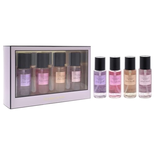 The Best of Mist Set by Victorias Secret for Women - 4 Pc Gift Set 2.5oz Love Spell Fragrance Mist, 2.5oz Pure Seduction Fragrance Mist, 2.5oz Mist, 2.5oz Mist