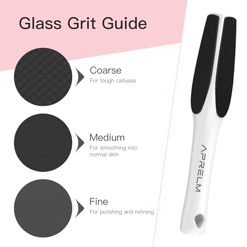 3-Sided Glass Foot Callus Remover, Professional 3-in-1(Coarse, Medium, Fine) Foot File, Pedicure Tools for Feet Hard Skin Smooth Polishing (White)