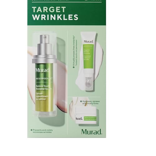 Murad Target Wrinkles (3 Piece Value Set) - Retinol Serum, Targete Wrinkle Corrector, Retinol Night Cream - Prevents and Visibly Minimizes Wrinkles While Hydrating and Firming Skin