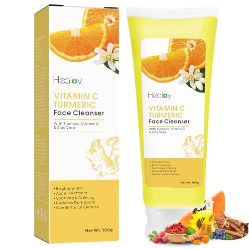 Turmeric Face Wash ? Skin Brightening Liquid Soap for Discoloration ? Natural Anti Aging Exfoliating Facial Cleanser for Spots, Acne, Sun Damage ? Turmeric Soap Skincare