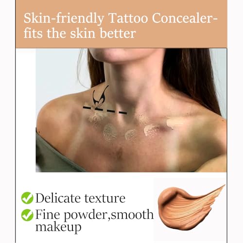 Tattoo Cover Up, Invisible Waterproof Concealer,Long Lasting Professional Skin Makeup Concealer Kit for Body Leg Tattoo, Scars, Dark Spots,Birthmarks,Gift for Men and Women