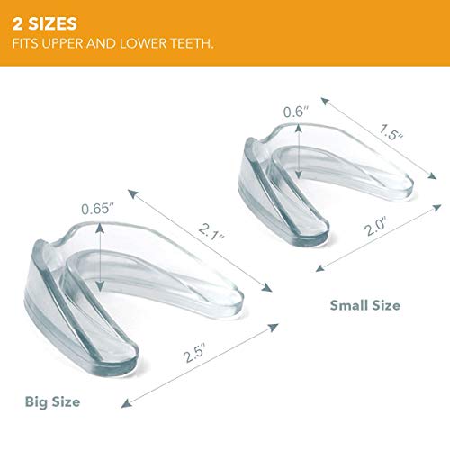 Mouth Guard for Teeth Grinding: Nighttime Dental Guard for Clenching, TMJ Relief - BPA Free, Moldable, Includes 4 Guards for Adults & Kids with Case