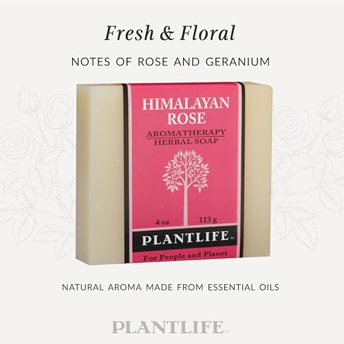 Plantlife Himalayan Rose 6-Pack Bar Soap - Moisturizing and Soothing Soap for Your Skin - Hand Crafted Using Plant-Based Ingredients - Made in California 4 oz Bar