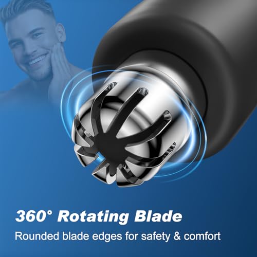 Precision Nose Hair Trimmer ? 360¡Æ Safe & Efficient Electric Trimming, USB Rechargeable, Waterproof, for Nose, Ear, Eyebrows, and Beard Grooming