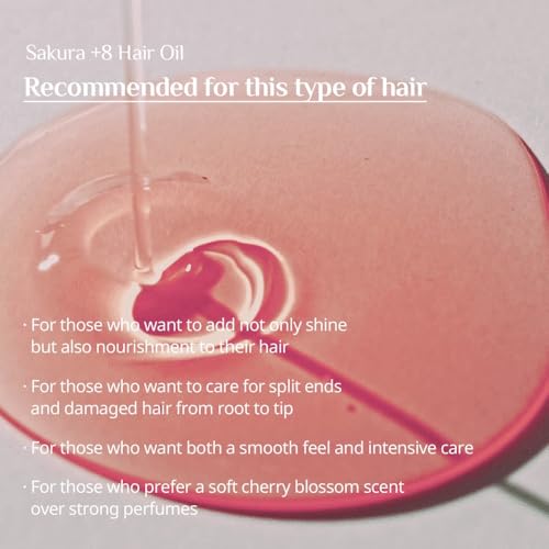 BnD Blooming SAKURA Argan & Collagen Hair Oil 80ml ? Lightweight Leave-in Treatment for Dry & Frizzy Hair, Smooth Finish, Non-Greasy, UV Protection, Floral Scent, Nourishing Oil ? Korean Beauty