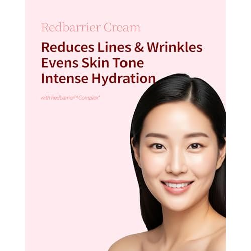 Redbarrier Cream | Anti-Aging Face Moisturizer with Peptides & Ceramides for Wrinkles & Skin Barrier Repair | Vegan Korean Skincare to Firm, Hydrate & Restore Radiance, 1.69 fl. oz.