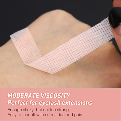Lash Tape for Eyelash Extensions - Silicone Gel Eyelash Tape Eyelash Extension Tape for Sensitive Skin Pain Free Removal Breathable Micro Eyelash Extension Supplies£¨0.49in x 3.94yd£¬5Rolls Pink£©