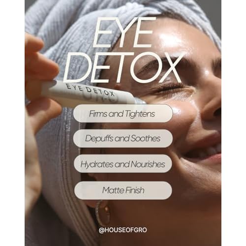 House of Gr? EYE DETOX - BRIGHTENING OIL | 10ML - Chaga Mushroom Skincare, Eye Detox Roller, Inclusive Clean Beauty For All Ages And Skin Types, For Healthier Looking Skin
