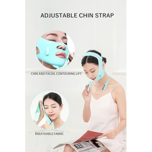 Face Belts with Adjustable Straps,Double Chin Reducer and Face Lift Device with 4 Modes and 5 Gear Adjustable Intensities,Double Chin Machine for V-face