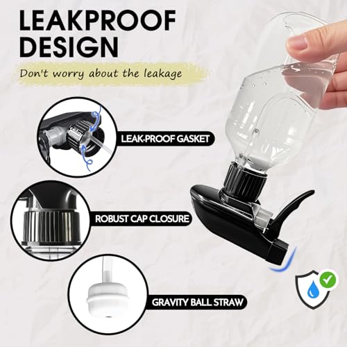 AMORIX Plastic Spray Bottles 2 Pack 360¡Æ Water Spray Bottle for Cleaning 10 oz/300 ml Upside Down Spray Bottle Small Mister Squirt Bottle with Adjustable Nozzle for Hair, Cooking, Plant, Pet