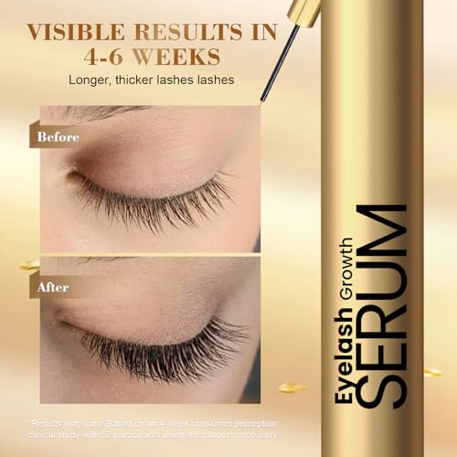 Lash Serum for Eyelash Growth - Natural Lash Enhancing Treatment for Thicker Longer Fuller Looking Eyelashes & Advanced Formula Vegan & Cruelty-Free for Sensitive Eyes, Nightly Use Girls (5ML)