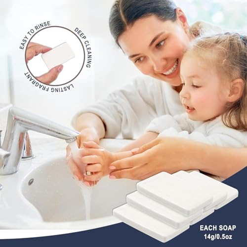 Bulk Bar Soap, 100 Pack Mini Soap Bars Bulk Individually Wrapped, 0.5 oz Travel Soap Small Hotel Soaps Travel Size Toiletries for Hotel Bathroom