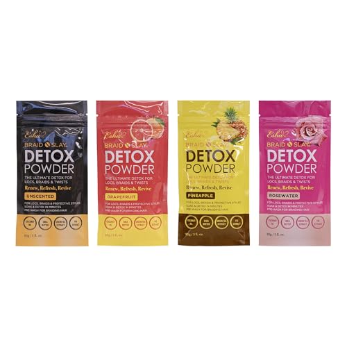 Esha Braid N Slay Detox Powder ? Scalp Cleanser for Braids, Locs & Twists ? Removes Buildup, Odor & Prewashes Synthetic Hair ? Non-Stripping, Soothing, 907g (32 Fl Oz, UNSCENTED)