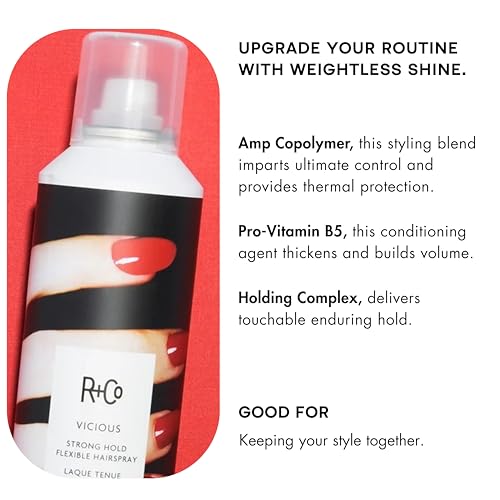 R+Co Travel Vicious Strong Hold Flexible Hairspray | No Cracking or Flaking | Style & Re-style All Night | 2 oz (Pack of 2)