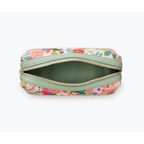 RIFLE PAPER CO. Garden Party Large Cosmetic Pouch for Storing Small Accessories, Includes Gold Zipper, Printed in Full Color with Stylized Pattern and Foil Stamped Logo