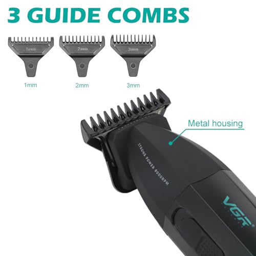 VGR 906 Fresh Fade Professional Hair Trimmer, 9000rpm Zero Gapped Beard Trimmer for Men, DLC T-Blade Cordless Hair Clipper for Barbers and USB Rechargeable, Gold