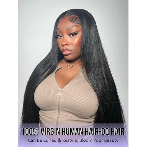 OQ Hair Glueless Wigs Human Hair Pre Plucked Pre Cut 24Inch 5X7 Straight Lace Front Wigs Human Hair Wear and Go Wigs for Women