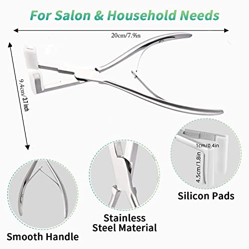Tape in Hair Extension Tools Kit, Professional Flat Surface Stainless Steel Tape in Hair Extensions Sealing Clamp Plier,Tape Remover Scraper Tool,Hair Clips, Hair Extensions Styling Tools(Silvery Set)