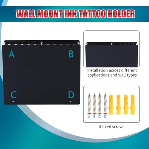 Poarmeey Rack Pigment Bottle Holder 82 Holes Paint Bottle Organizer for 1oz 4oz 8oz Tattoo Ink Holder and Display Support Equipment for Tattoo Artists