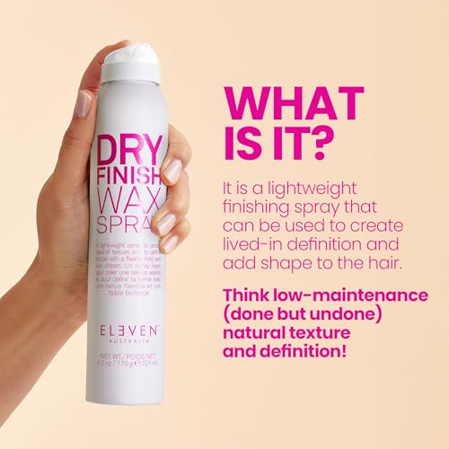 ELEVEN AUSTRALIA Dry Finish Wax Texture Spray for Fine Hair - Texturizing Hair Spray for Women & Men, Adds Volume, Hold, & Shine, Flexible Holding Hairspray, Matte Finish, Paraben & Gluten Free - 6 oz