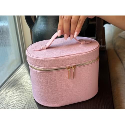 JAZD Vanity Case Makeup Bag with Removable Organizer Divider, Travel Toiletry Cosmetic Organizer for Women