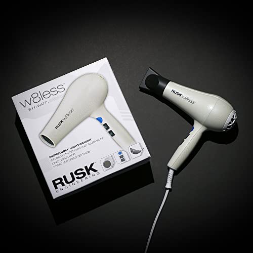 RUSK Engineering W8less Professional 2000 Watt Dryer, 7 Speed Settings, Lightweight.
