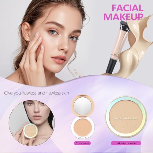 Makeup Kit Set For Teens, Make Up Gift For Women,Includes Eyeshadow Palette, Lip Gloss, Mascara, Eyeliner, Foundation, Concealer, Brushes Set (kit0161)