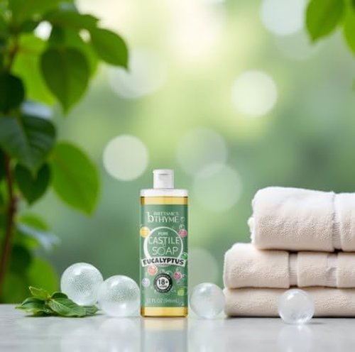 Brittanie's Pure Castile Liquid Soap Eucalyptus – 2 Pack (32oz Each) | Natural, Organic, Multi-Purpose Soap for Body, Face, Home & Pets | Vegan, Sulfate-Free, Made in USA