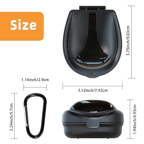 ARGOMAX Sports Mouth Guards Case, 1 Piece Sports Braces Case with Carabiner, Football Mouthguard Case, Black.