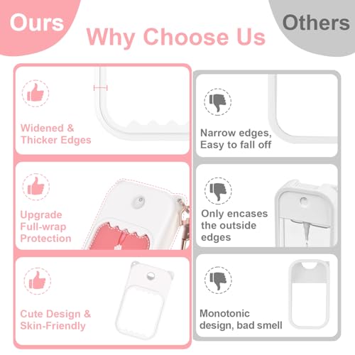 Hand Sanitizer Spray Case for Touchland Silicone Touchland Case Keychain Cute Hand Sanitizer Spray Holder Compatible with Touchland Power Mist Gentle Mist Glow Mist, White