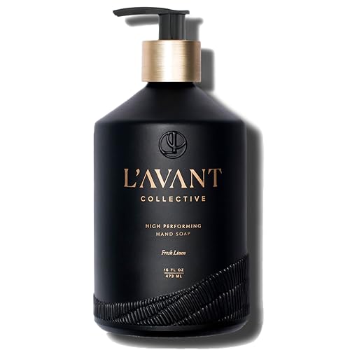 L'AVANT Collective High Performing Hand Soap | Luxurious Ingredients for Soft & Smooth Hands | Fresh Linen | Reusable Glass Bottle 16 Fl Oz