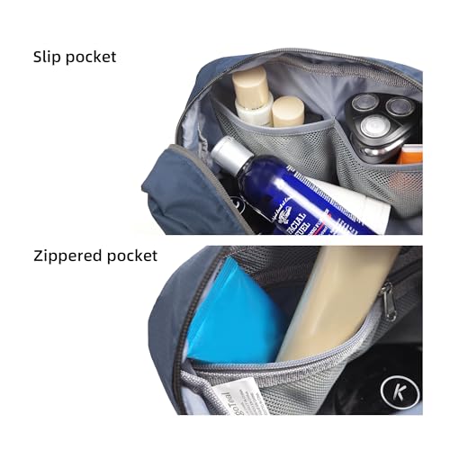 Travel Toiletry Bag 8L, Large Packing Cube with Waterproof TPU Wet/Dry Compartment (03 Blue Abyss)