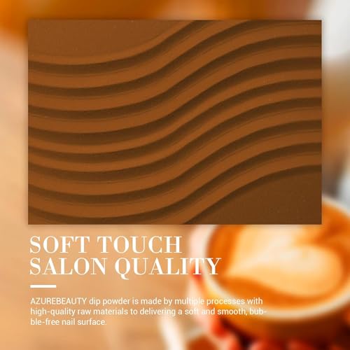 AZUREBEAUTY Dip Powder Nail Set, Fall Nude Dark Brown Purple Gary Natural 6 Colors Dipping Powder Starter Kit, French Nail Art Manicure DIY Salon, No Need Nail Lamp Cured