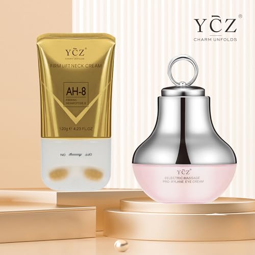 Ycz Neck-Eye Care Tightening & Revitalizing Set -Smooth of Fine Lines, Eye & Neck Treatment, Skin Moisturizer, Deep Moisturizing Skincare