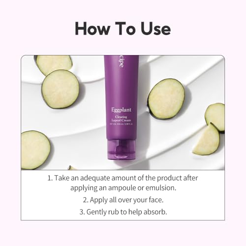 Papa Recipe Eggplant Clearing Lupeol Cream, Moisturizing Face Moisturizer for Dehyrated and Sensitive Skin, Korean Skincare, 100ml 3.38fl oz