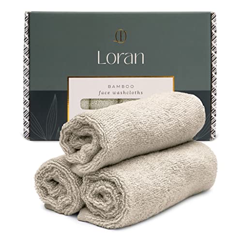 Vanilla Facial Washcloths Set of 6 Soft Cloths 10¡± x 10¡± 100% Viscose Derived from Bamboo Spa-Like Feel Silky Face Cloth for Skin Cleansing