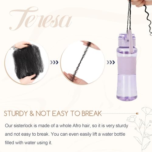 Teresa 0.2cm Micro Sister loc Extensions Human Hair Micro Locs Extensions Handmade Interlocking Sisterlocks Human Hair Sister Locs Curly Ends 100% Human Hair Dreadlock Extensions£¨18 Inch 60 Strands£©