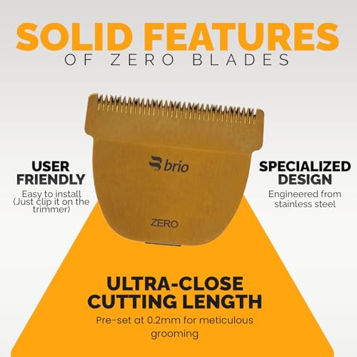 Brio Zero Blade Compatible Beardscape V2 & V1 Trimmers, Cuts Extremely Close at 0.2mm, Stainless Steel Blade Perfect for Super Close Cuts, Creating Tight Lines and Cleaning up Mustaches (Gold)