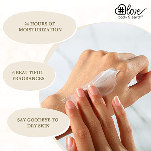 BODY & EARTH # LOVE Hand Cream Gift Set Hand Lotion Sets for Women Gift, Pack of 6 Advanced Repair Hand Cream for Dry Hands Non-greasy, Mothers Day Gifts for Mom, Women Birthday Gift for Her